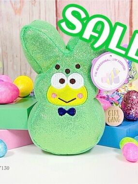 Sanrio Easter Keroppi x Peeps Bunny Plush NWT 6” Hello Kitty and Friends